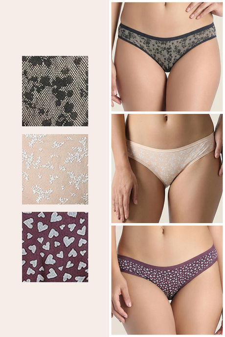 Zivame Low Rise Full Coverage Bikini Panty (Pack of 3) - Multicolor — image 2